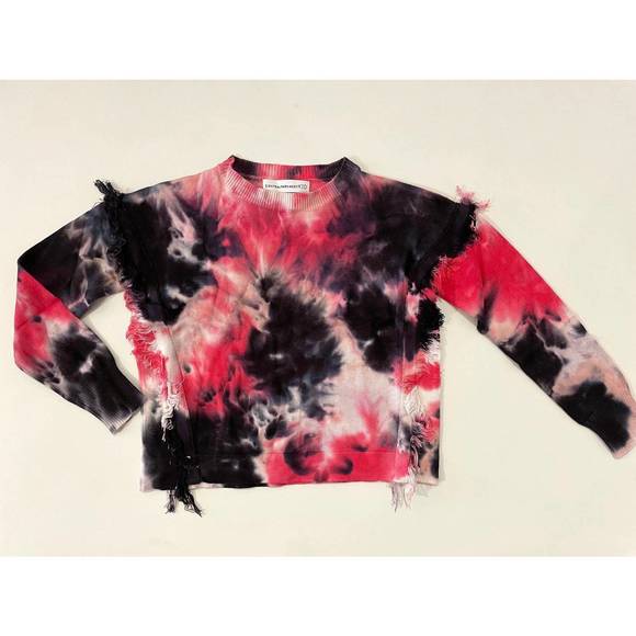 NEW CENTRAL PARK WEST remi fringe sweater in red/black - Picture 1 of 2